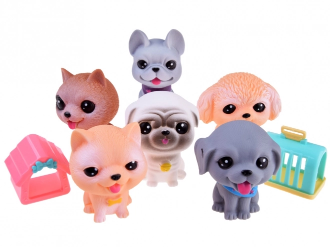 Ensemble de figurines en caoutchouc de chiens