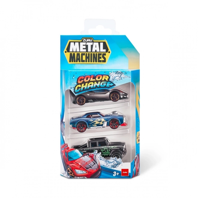 ZURU Metal Machines - Paquet de 3 voitures changeant de couleur