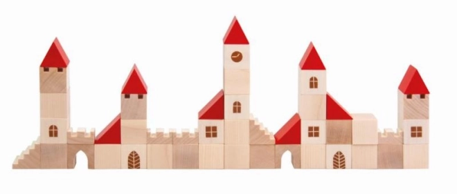 Jeu de construction en bois petite ville 100 pcs