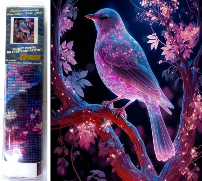 Peinture au diamant Norimpex Oiseau de nuit 30x40 cm