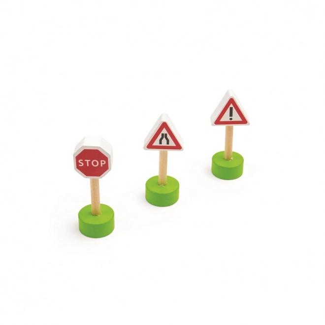 Bigjigs Rail Circuit en bois avec route de campagne 80 pièces