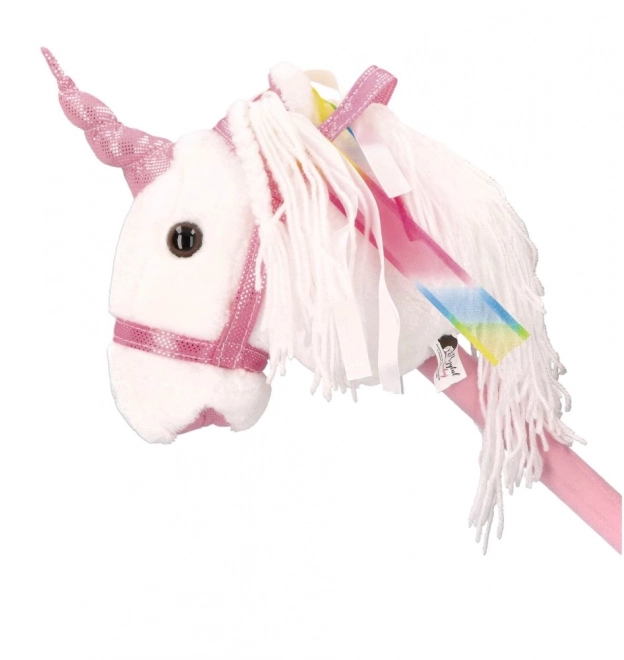 Licorne à bascule sur bâton Rosa