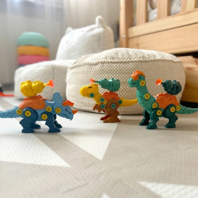 Woopie ensemble dinosaures à visser 3 pièces ensemble de construction avec mallette et perceuse avec tournevis