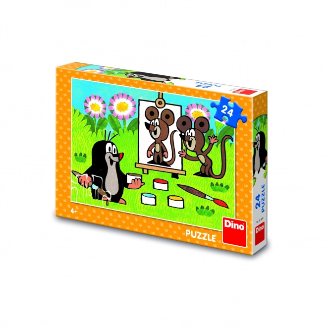 Puzzle Krtek peintre 26x18cm 24pcs dans une boîte 27x19x4cm