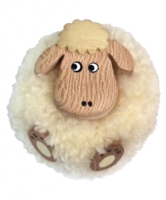 Grand magnet en bois avec pompom Mouton