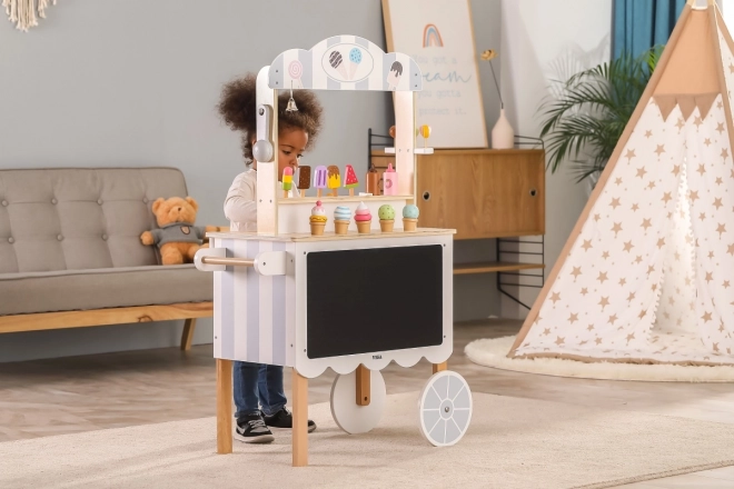 Chariot de crème glacée en bois