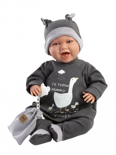 Llorens 74107 NEW BORN - poupée réaliste bébé avec sons et corps en tissu doux - 42 cm
