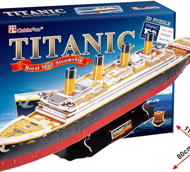 CubicFun puzzle 3D Titanic – grand modèle, 113 pièces