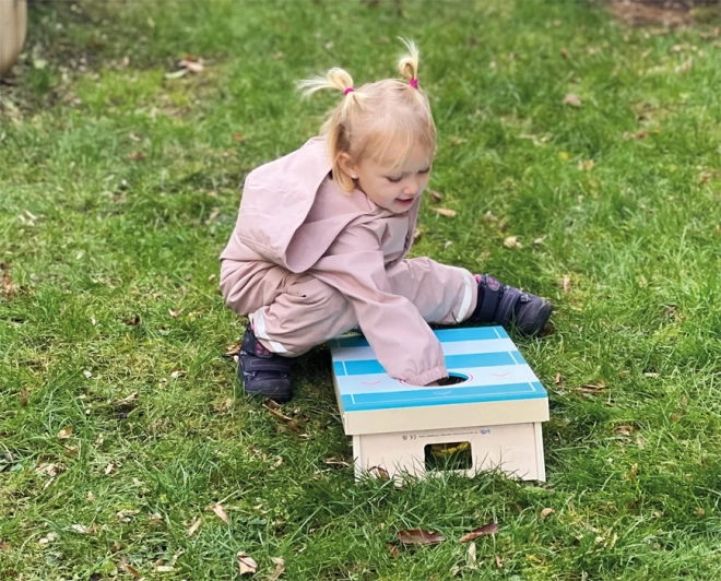 Petit pied Jeu 2-en-1 Cornhole et hockey de table Actif