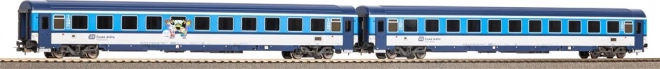 Coffret de deux voitures voyageurs EUROFIMA 2e classe ČD – époque V (échelle H0)
