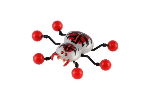 Araignée en plastique rampant sur verre 8x6cm 4 couleurs sur carte