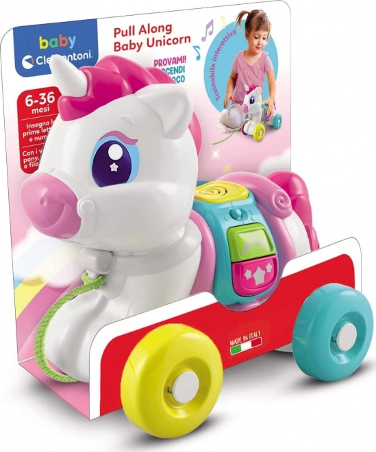 CLEMENTONI BABY Licorne interactive à tirer