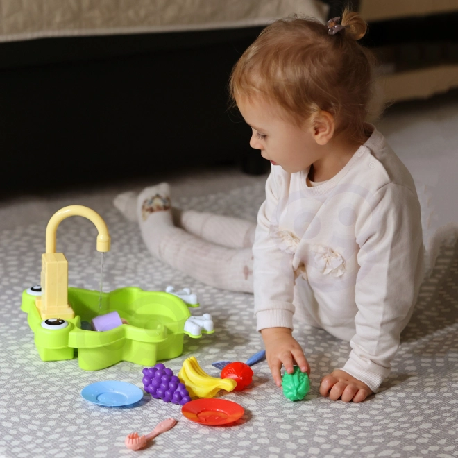 Woopie évier en forme de grenouille pour enfants avec batterie et fonction d'eau