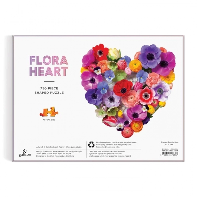 Puzzle Galison Cœur fleuri 750 pièces
