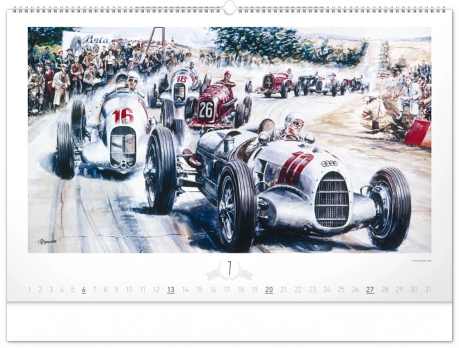 Calendrier mural NOTIQUE Oldtimers – Václav Zapadlík 2025, 64 x 42 cm