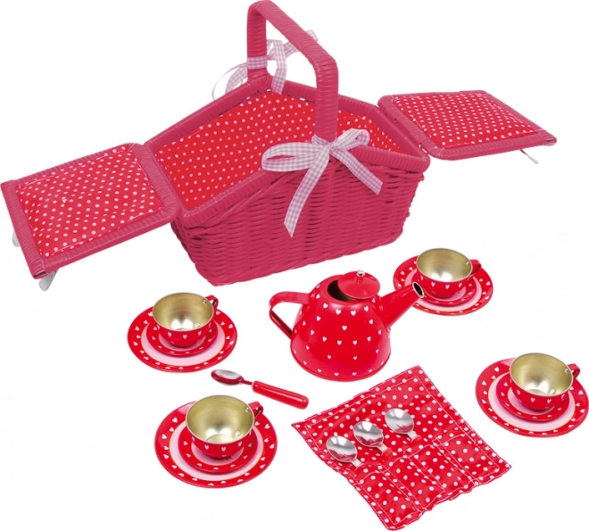 Petit panier de pique-nique rouge Sarah