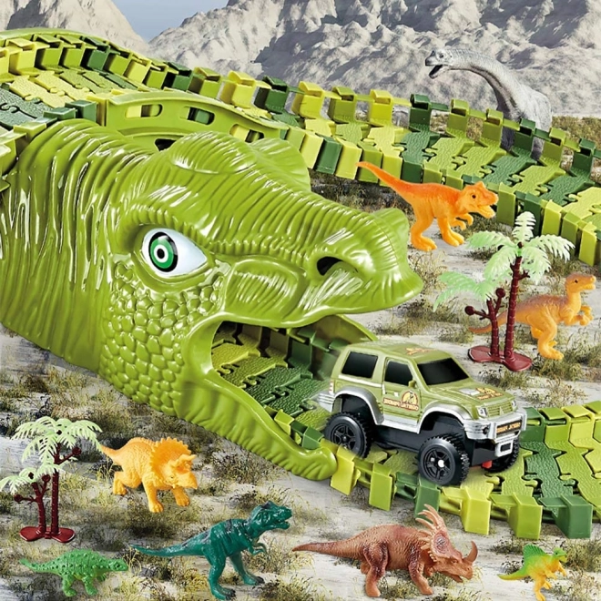 Circuit auto dinosaure flexible 240 pièces