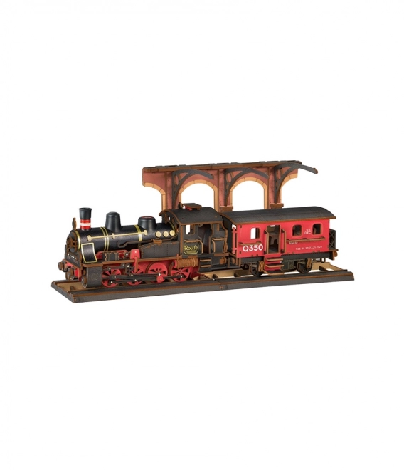 RoboTime Maquette en bois 3D Locomotive à vapeur vintage