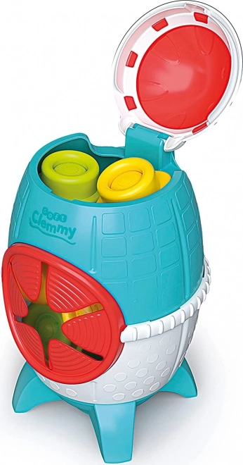 CLEMENTONI SOFT CLEMMY Boîte Fusée spatiale avec 5 blocs