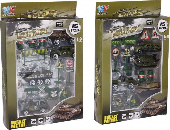 Set militaire avec véhicules en métal