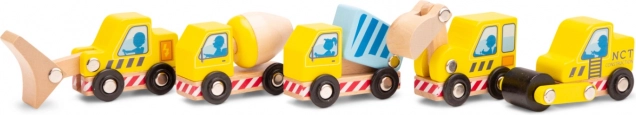 Set de véhicules de chantier en bois pour enfants