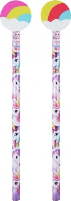 Crayon avec licorne et gomme arc-en-ciel 1 pièce (mix)