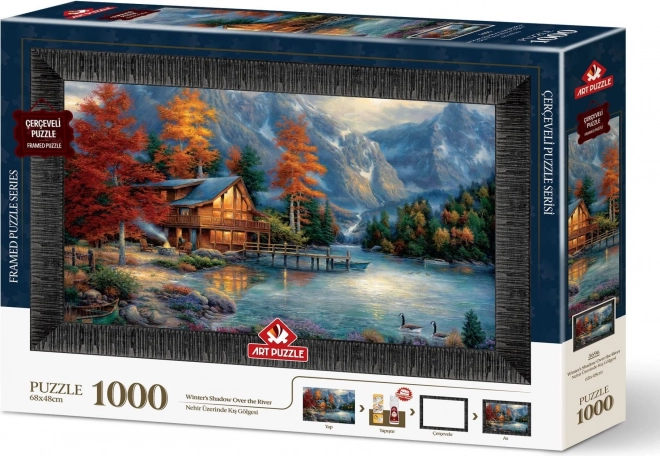 ART PUZZLE Puzzle avec cadre et colle 3-en-1 1000 pièces – Ombre sur la rivière