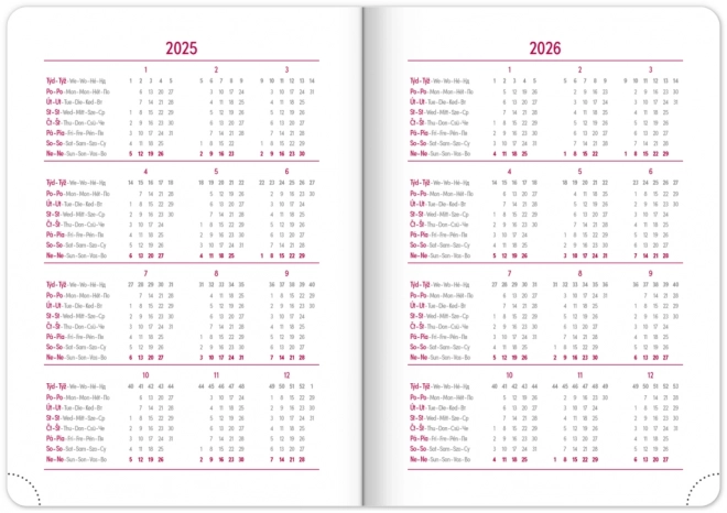 AGENDA Hebdomadaire Ajax 2025, vert, 15 x 21 cm