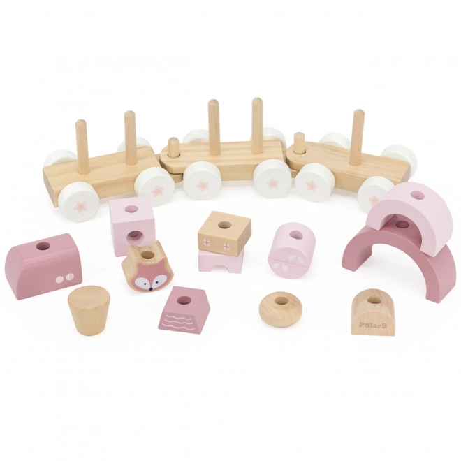 Viga PolarB circuit de train rose avec wagons et blocs