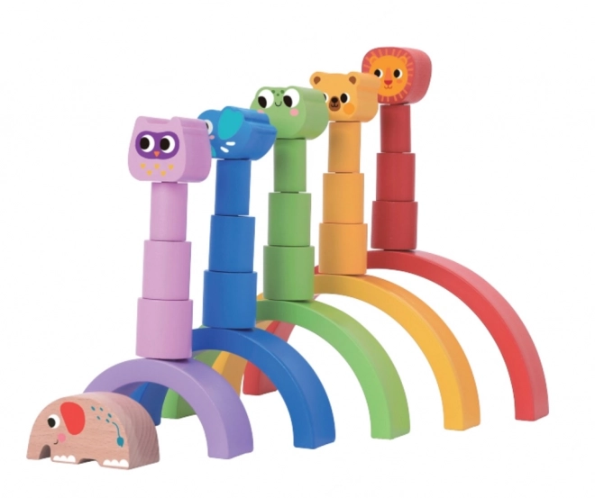 Balancier en forme d'arc-en-ciel avec des animaux