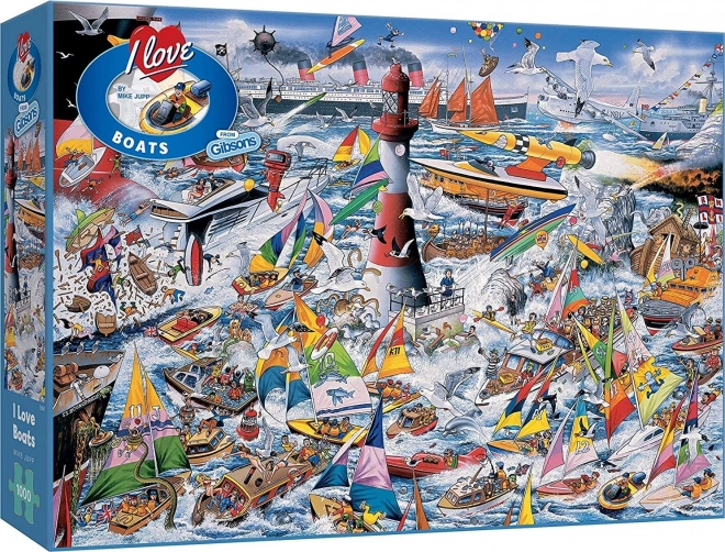 Puzzle J'aime les bateaux 1000 pièces de Gibsons