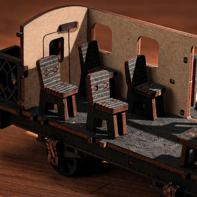 RoboTime Maquette en bois 3D Locomotive à vapeur vintage