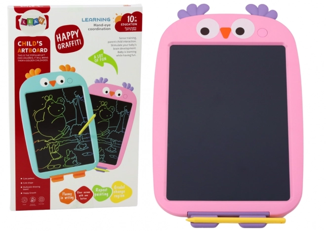 Tablette graphique pour dessin pour enfants rose avec motif d'oiseau