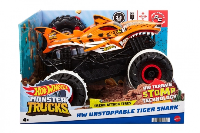 RC monster truck tout-terrain HOT WHEELS Tiger Shark 1:15