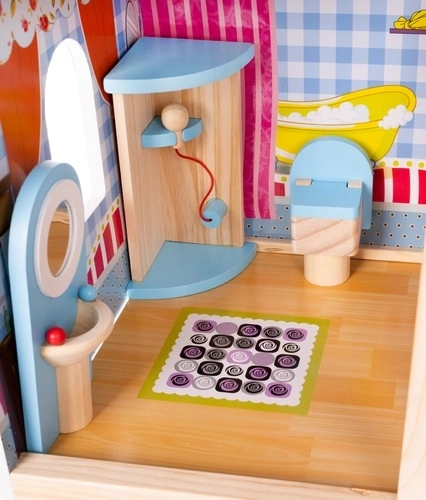 Maison de poupée en bois avec équipements 90 cm