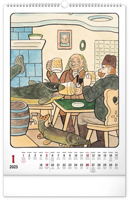 Calendrier mural Josef Lada 2025, 33 × 46 cm