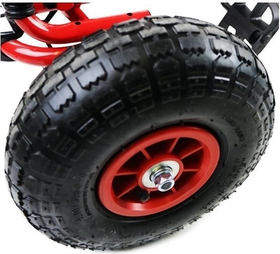 Kart à pédales pneumatique + Pneus gonflables + Siège réglable – Rouge