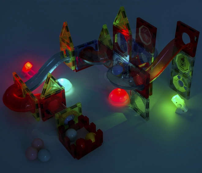 Piste à billes magnétiques lumineuse 75 pièces