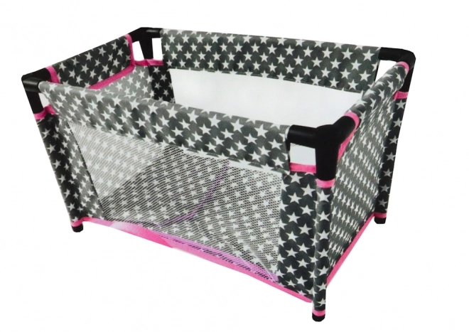 Lit pour poupée Alice Star Bed en couleur gris-rose