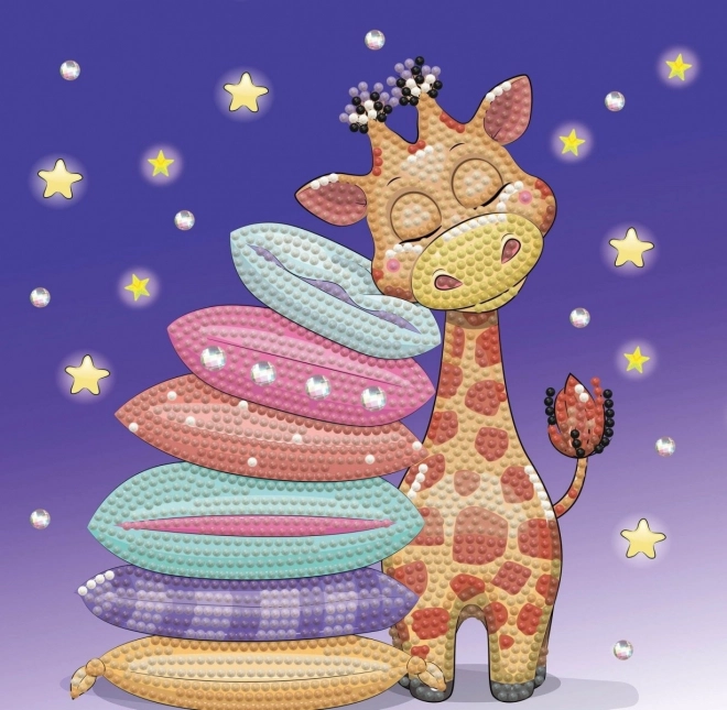 Mozaïque avec diamants - coussin avec girafe