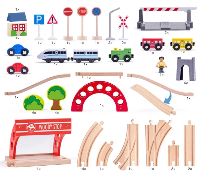 Train en bois avec ensemble électrique