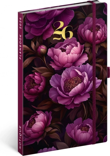 Agenda et carnet NOTIQUE Planbook Fleurs violettes 2026