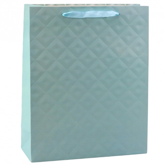 Sac cadeau gaufré bleu turquoise 32 x 26 x 10 cm