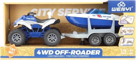 Quad pour enfants à batterie avec remorque et bateau