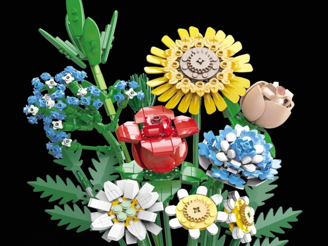 Kit de construction technique Fleurs des champs avec vase 618 pièces