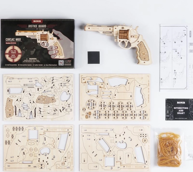 Puzzle mécanique en bois 3D Revolver Corsac RoboTime