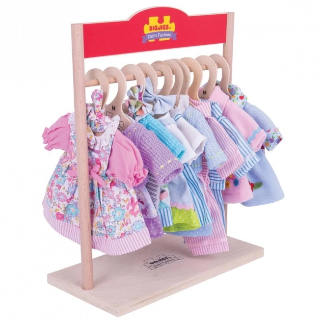 Bigjigs Toys Portant pour vêtements de poupées