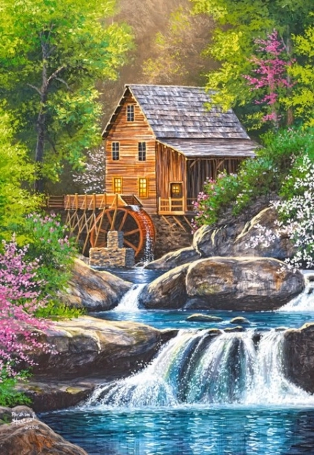 Puzzle 1000 pièces Moulin au printemps