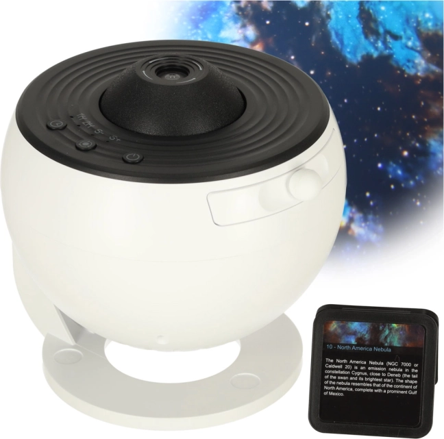 Projecteur ciel étoilé LED planétarium avec USB, 12 disques et minuteur 360°