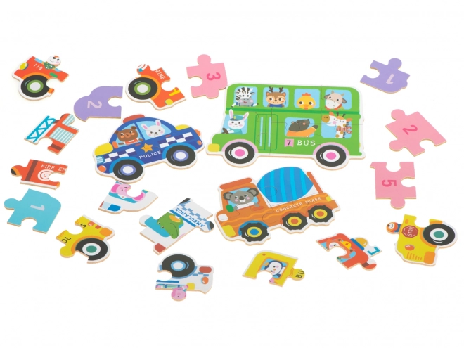 Puzzle en boîte en métal - petites voitures